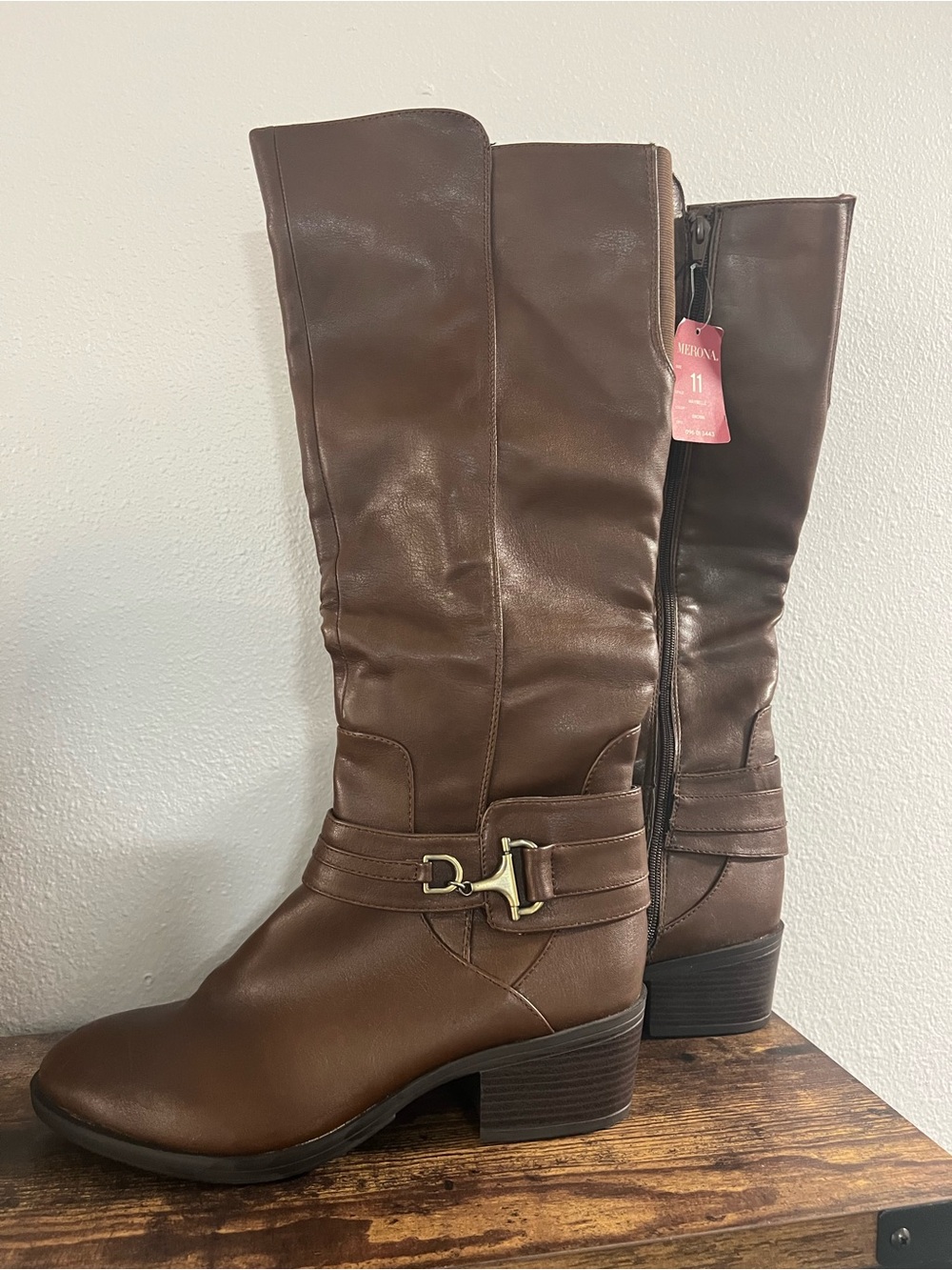 Merona Maybelle Brown Knee High Riding Boots Size 11